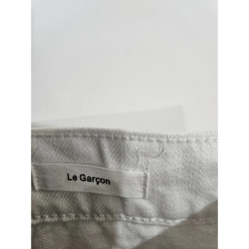 FRAME Le Garcon Rumpled Blanc Rips Distressed White‎ Boyfriend Jeans LGJ171